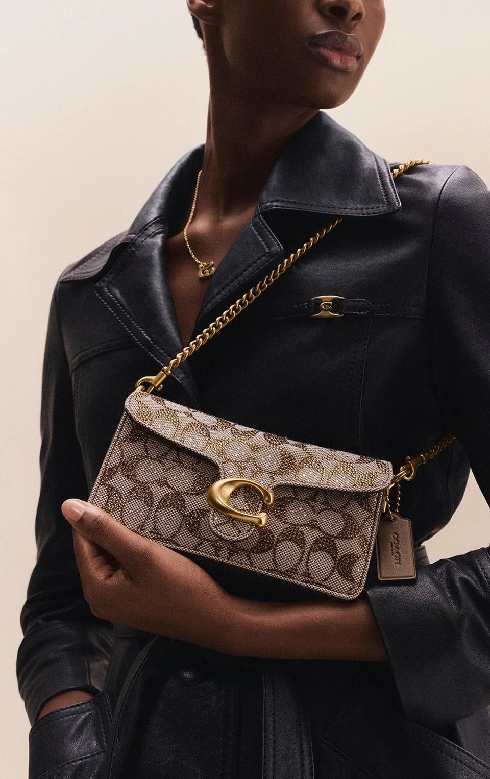 Soft Tabby Shoulder Bag 20 In Crystal Signature Jacquard