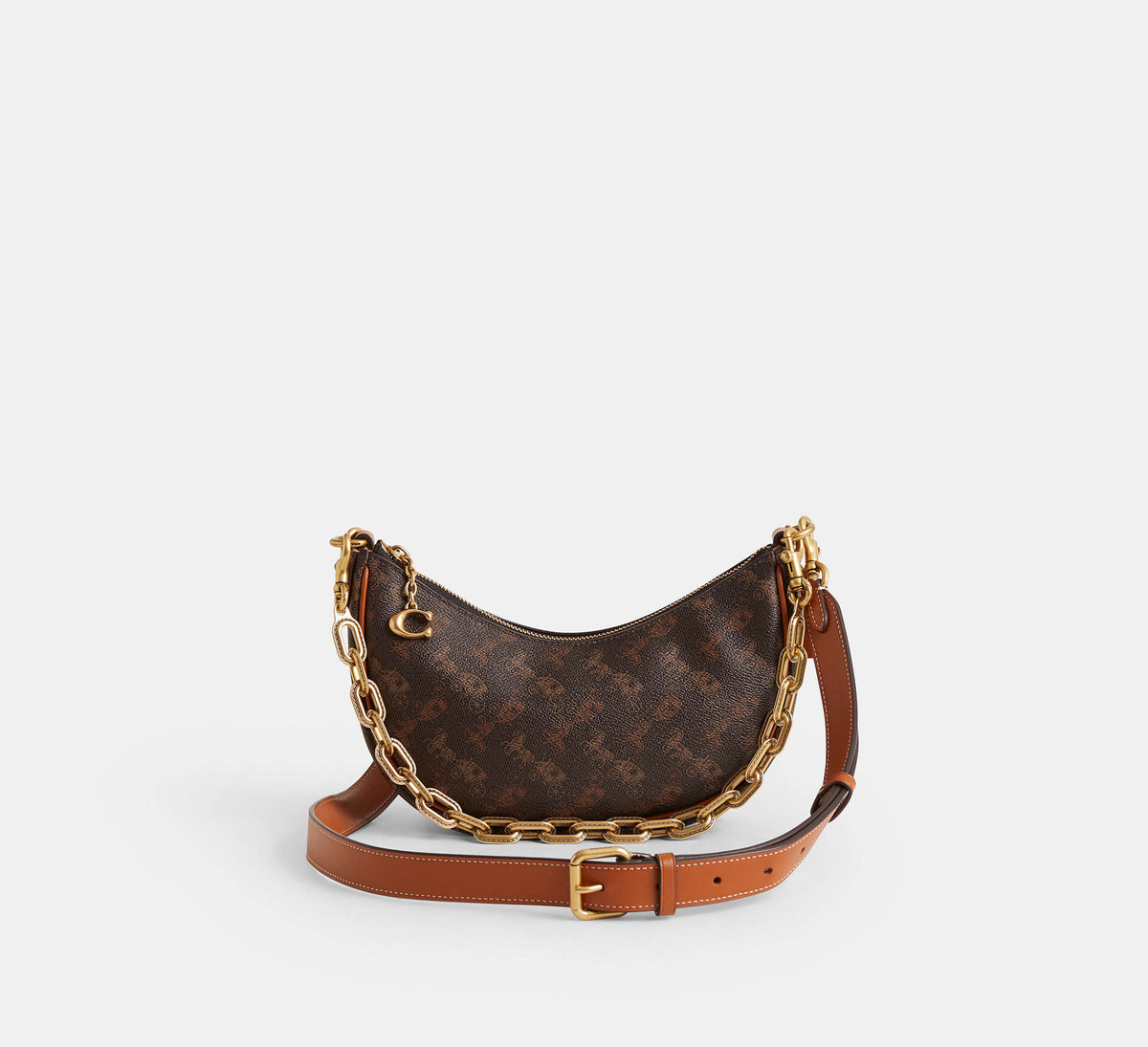 Restored Mira Shoulder Bag With Horse And Carriage Print