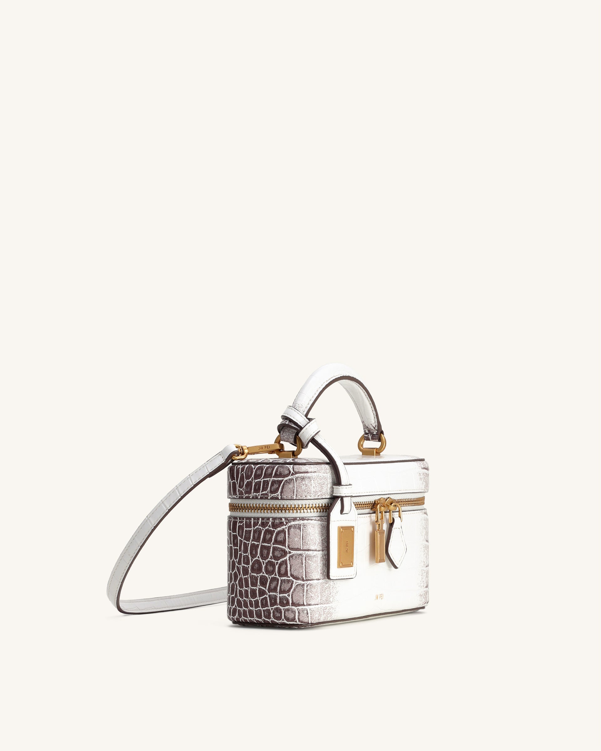 Cleo Woven Texture Box Shape Top Handle Bag