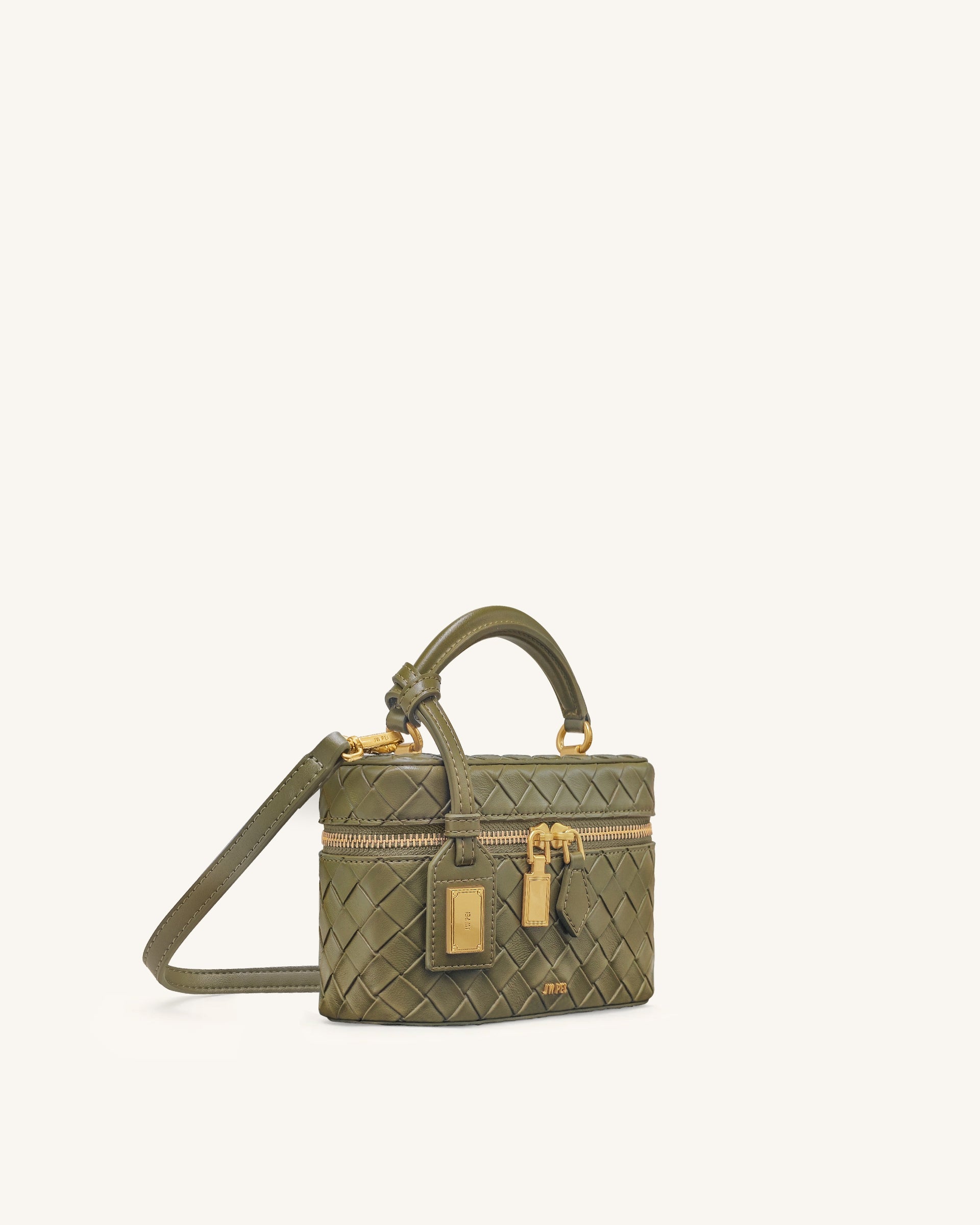 Cleo Woven Texture Box Shape Top Handle Bag