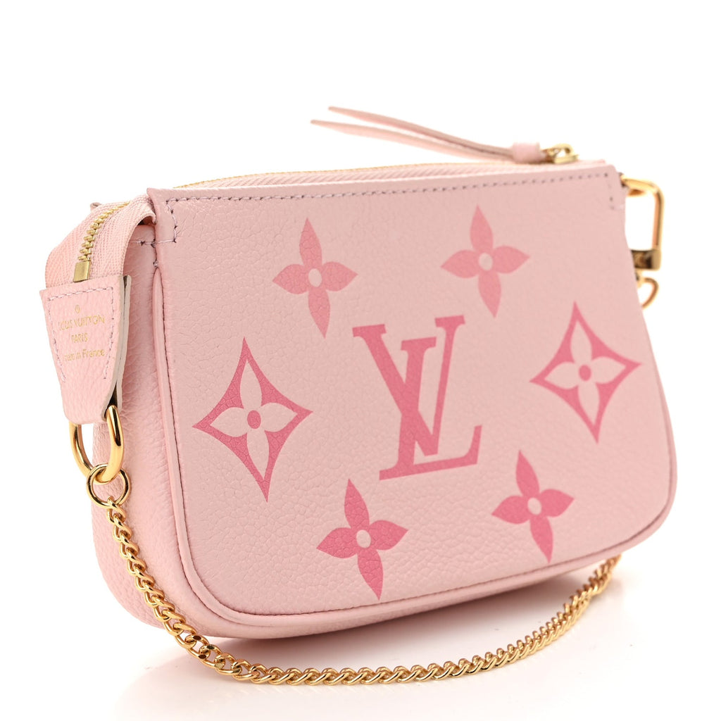 LOUIS VUITTON Empreinte Monogram Giant Mini Pochette Accessories pink