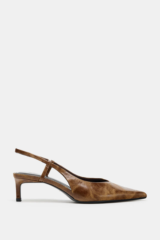 ZARA LEATHER EFFECT HEELS