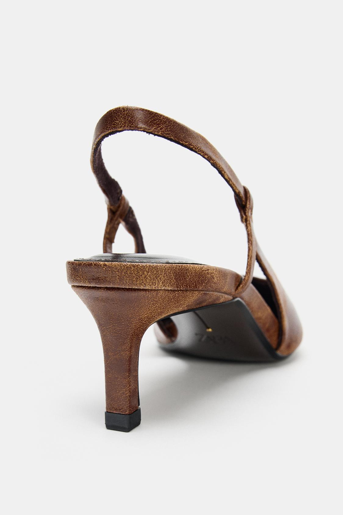ZARA LEATHER EFFECT HEELS