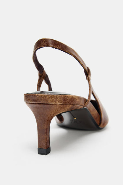 ZARA LEATHER EFFECT HEELS