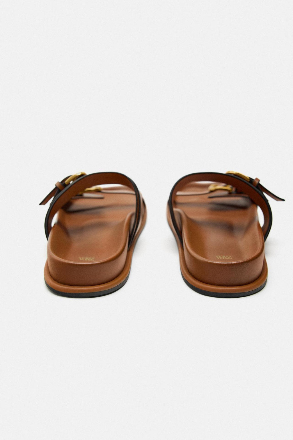 Flat slippers double buckle