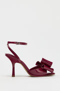 BURGUNDY PATENT BOW HEELS
