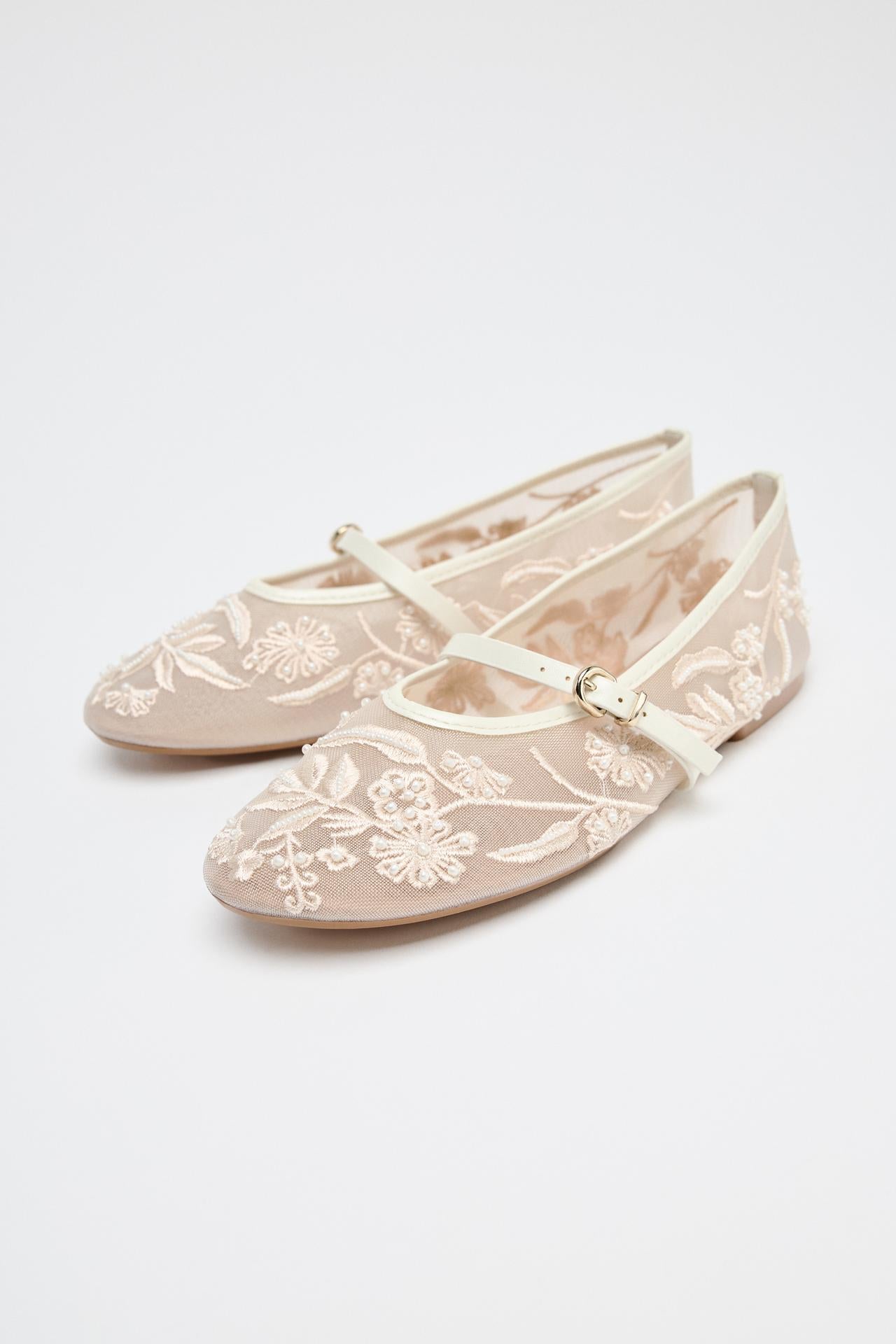 EMROIDERY PEARLS BALLERINAS