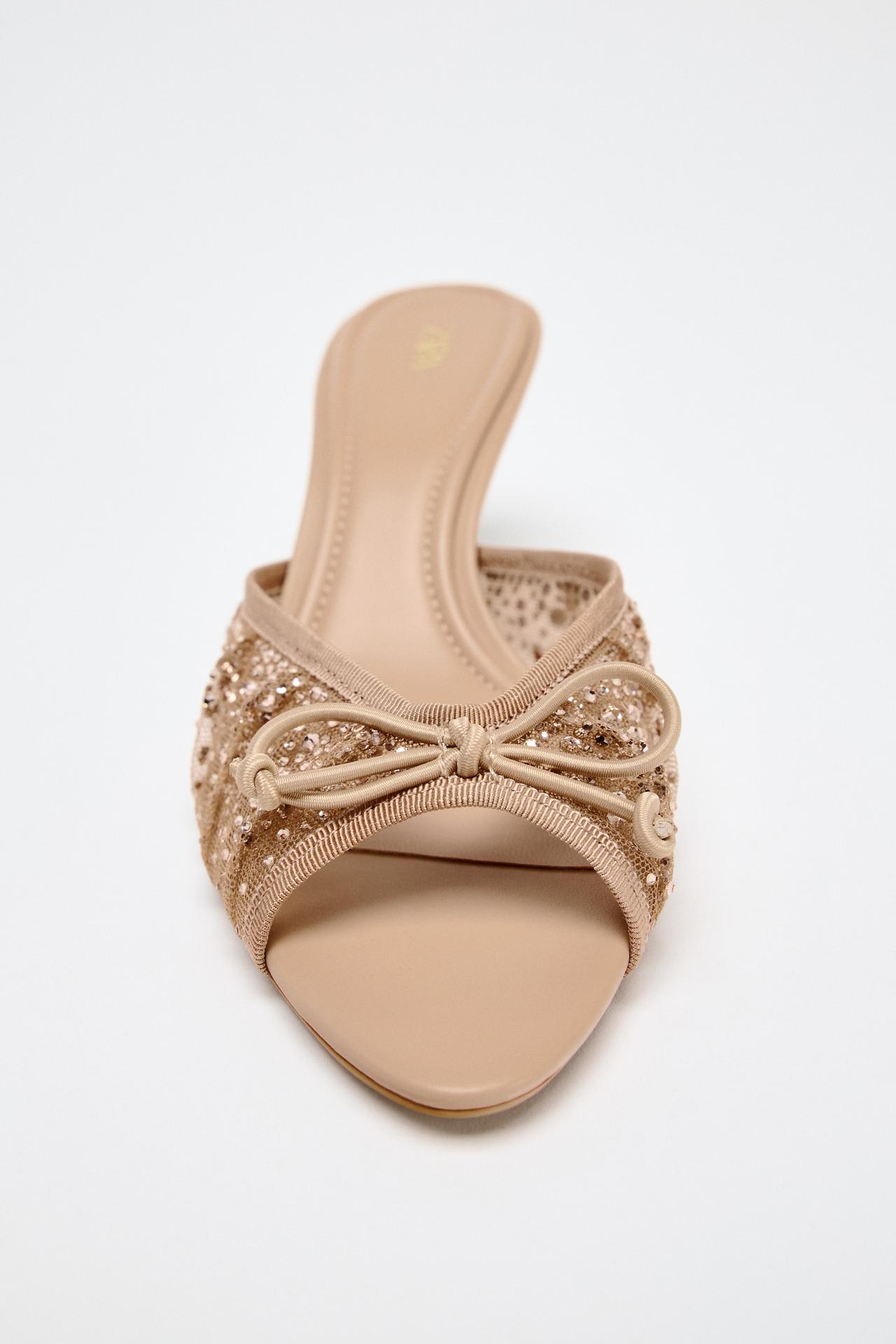 IMPORTED MESH RHINESTONE HEELS