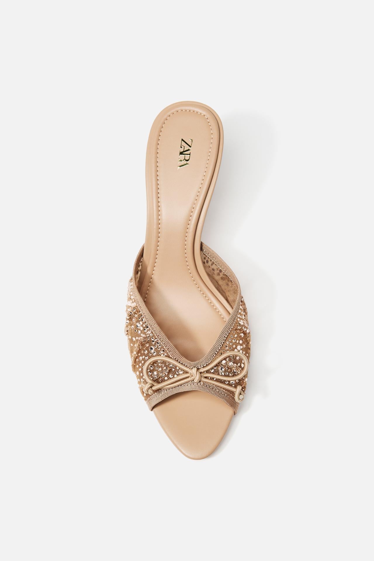 IMPORTED MESH RHINESTONE HEELS