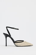 IMPORTED MESH RHINESTONE HEELS