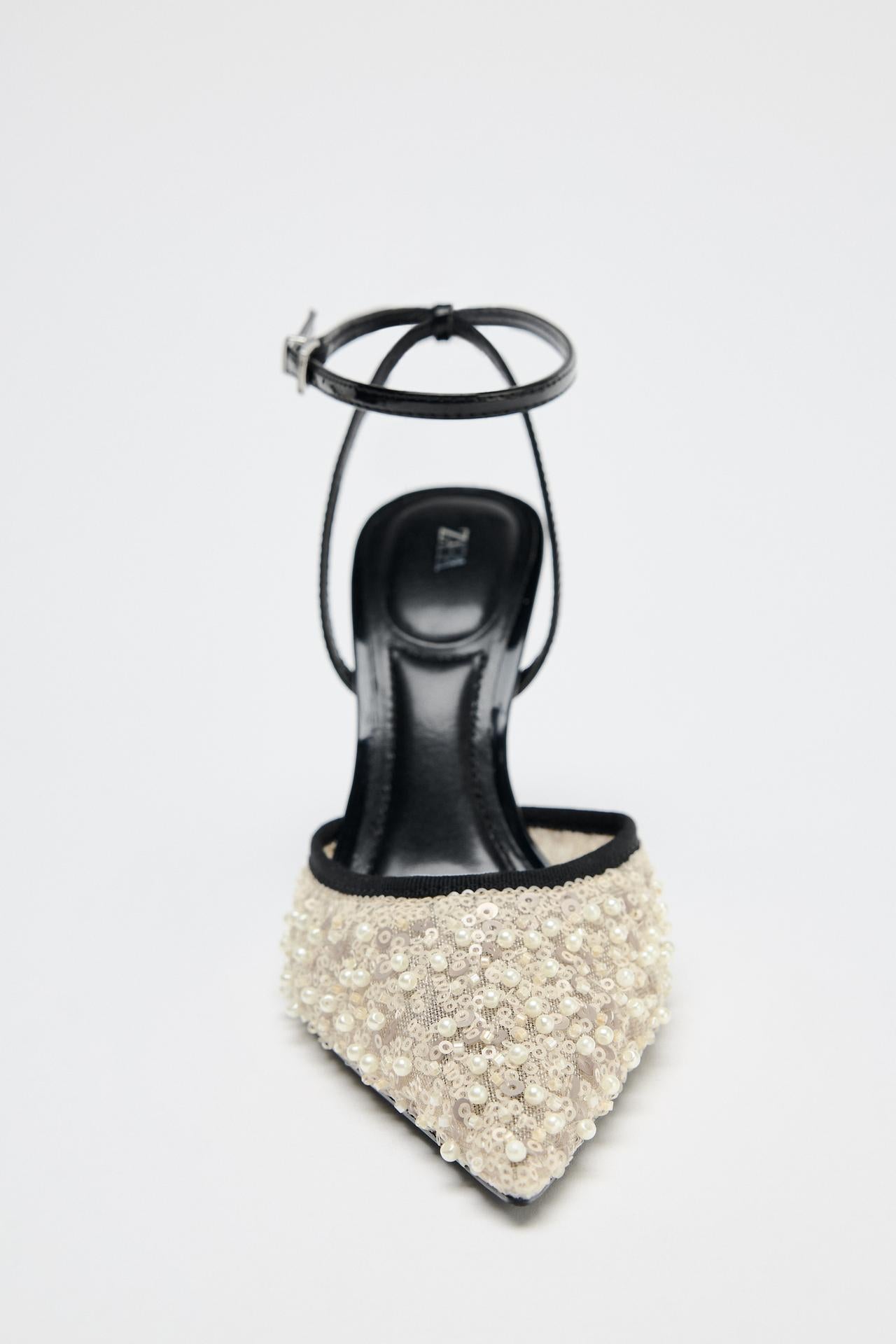 IMPORTED MESH RHINESTONE HEELS