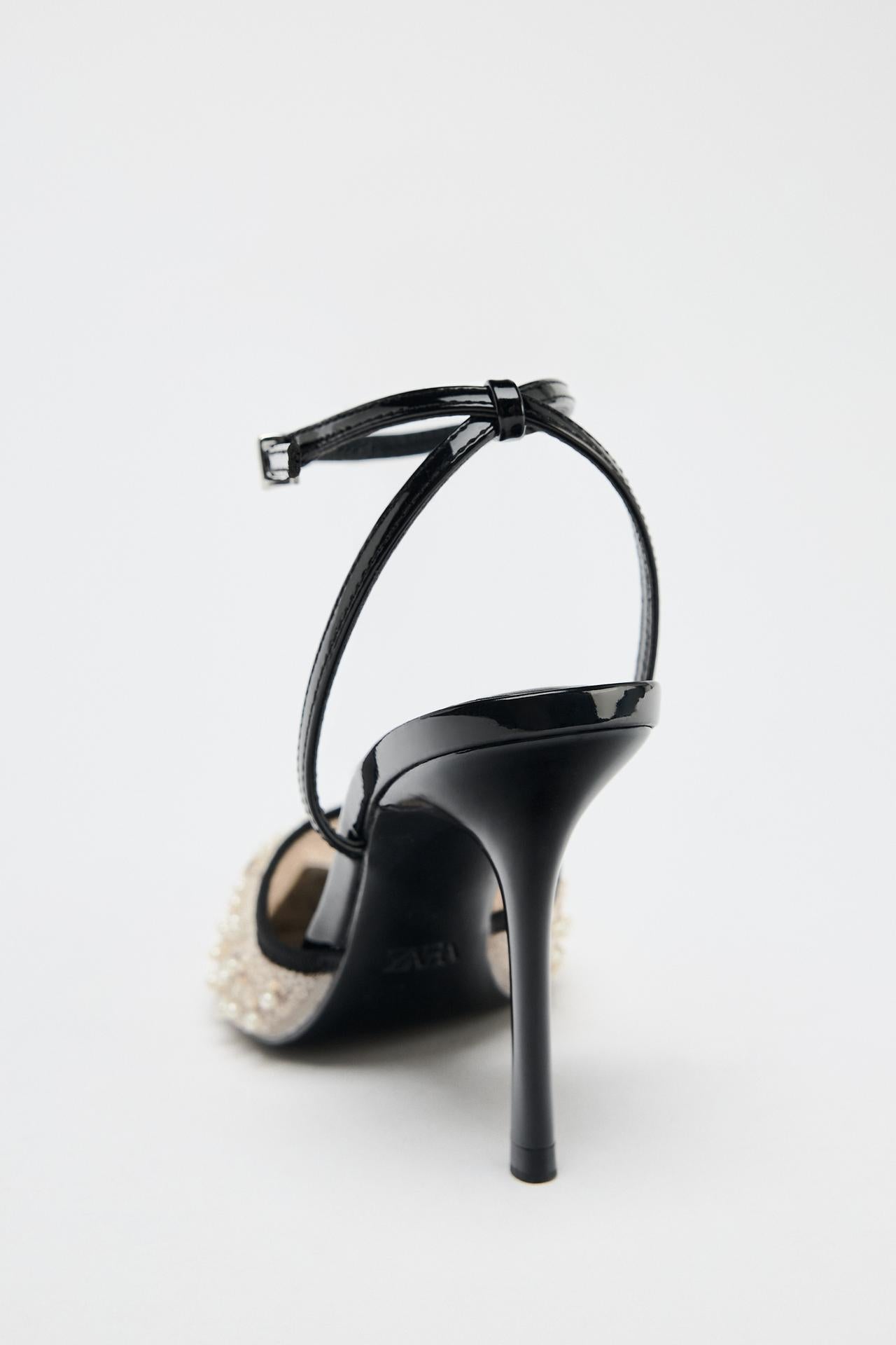 IMPORTED MESH RHINESTONE HEELS