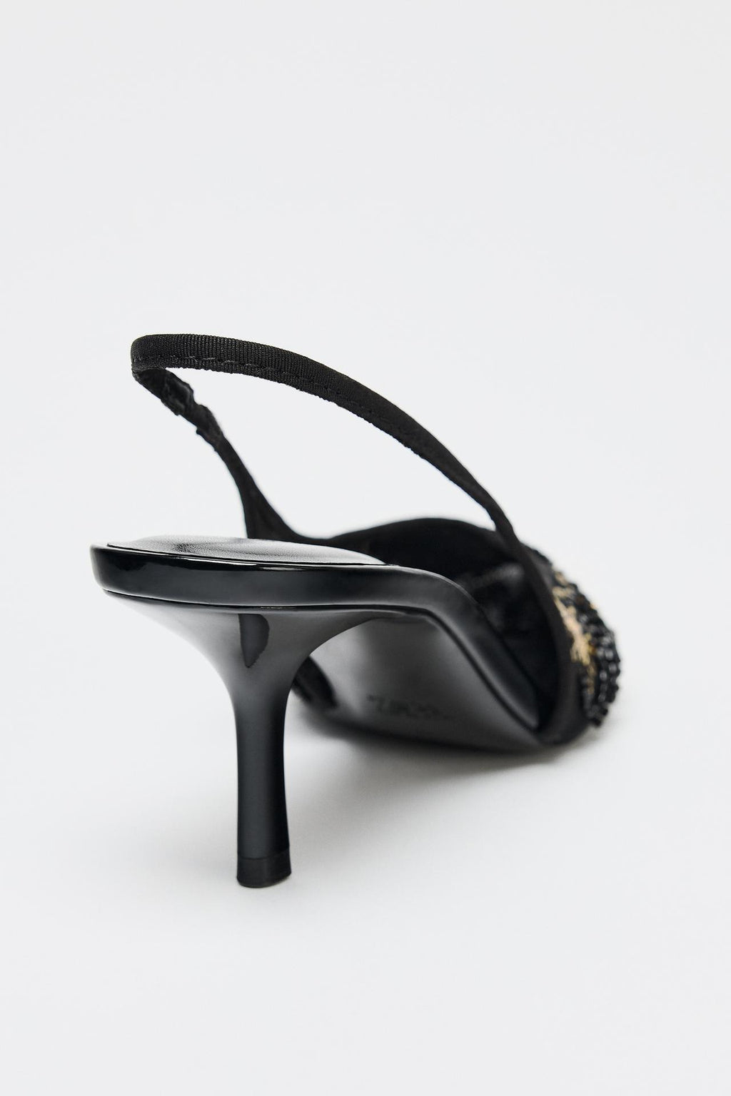 BEADED MESH SLINGBACK HEELS