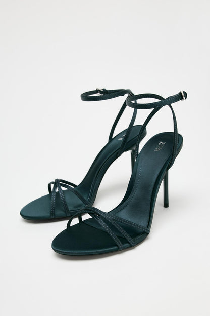 IMPORTED SATIN DEEP BLUE HEELS