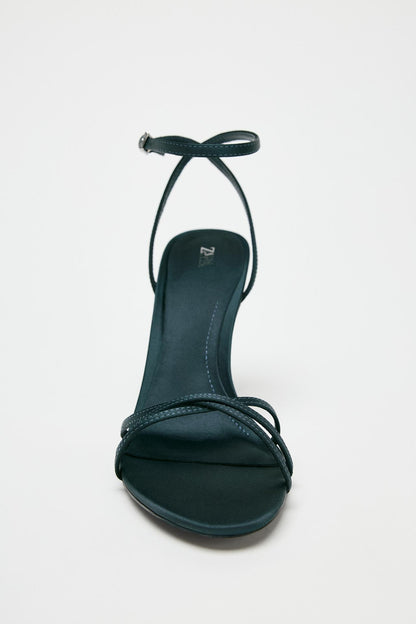 IMPORTED SATIN DEEP BLUE HEELS