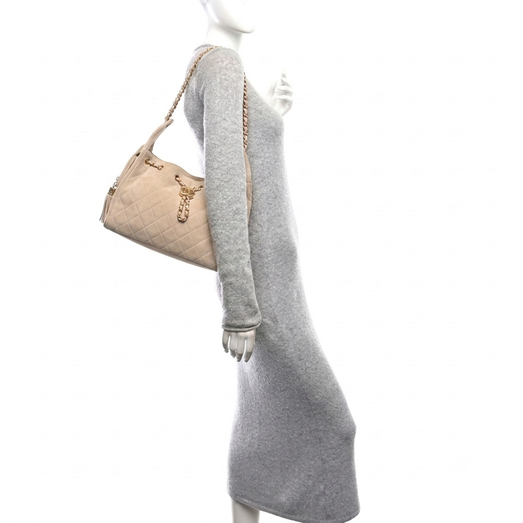 Suede Quilted Small Chanel 25 Handbag