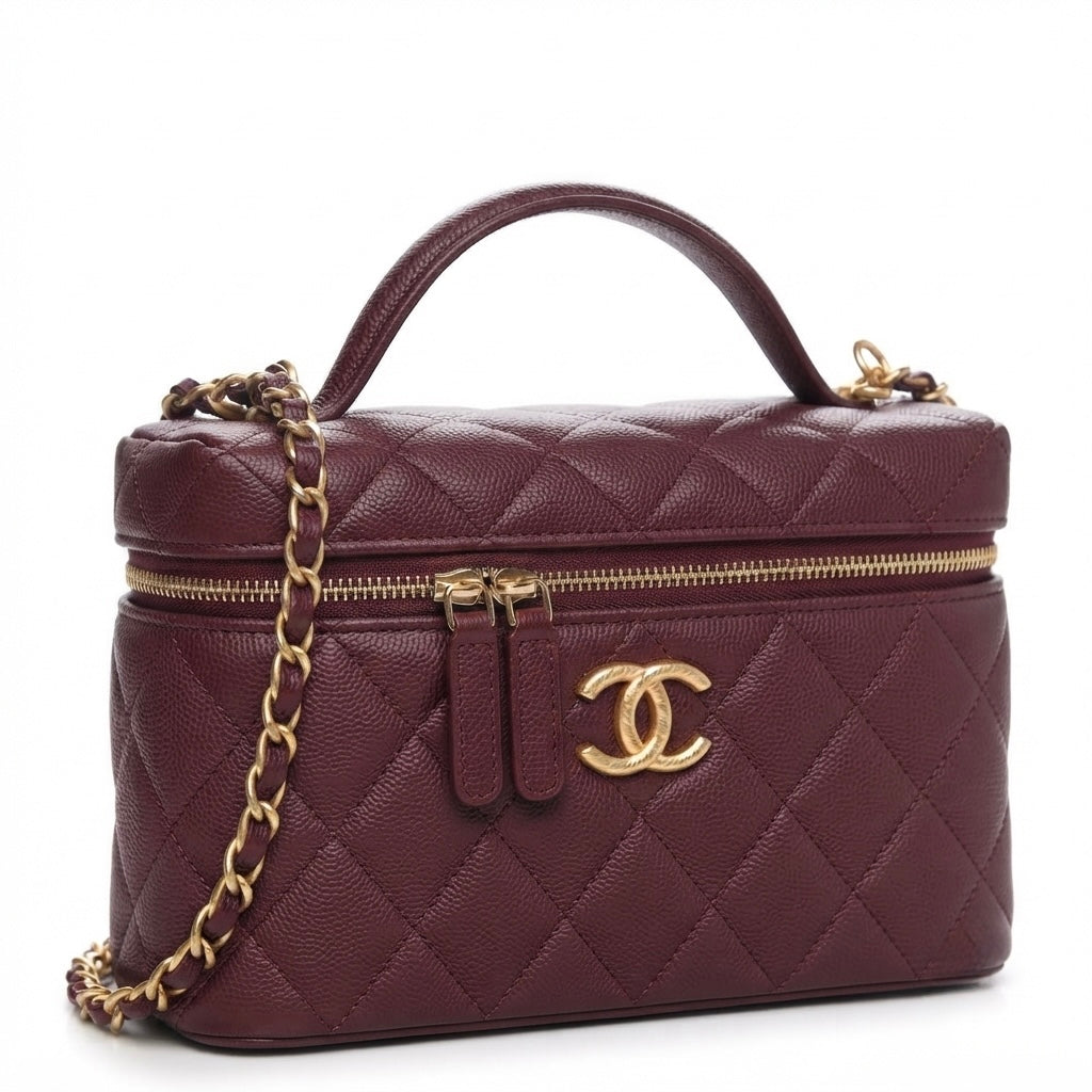 Top Handle Long Vanity Case with Chain