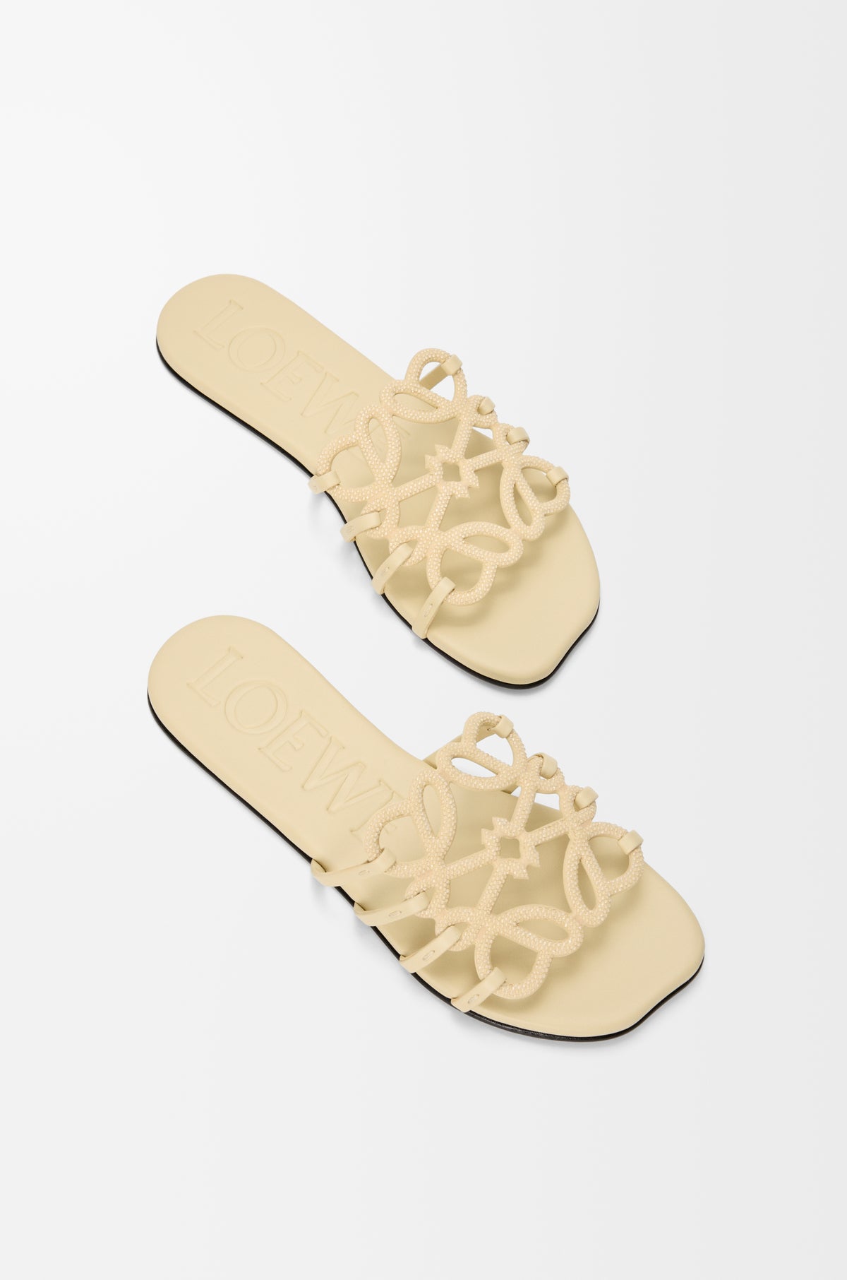 Petal Anagram slide in rhinestone-embellished