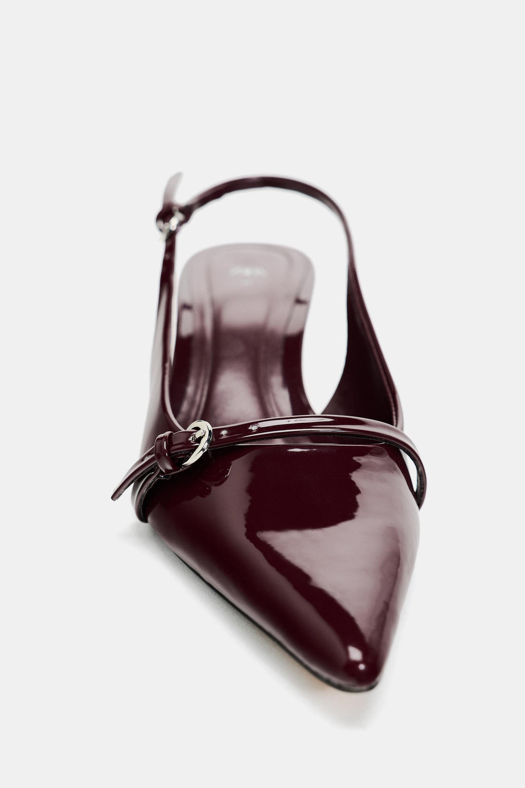 ZARA BURGUNDY BUCKLED SLINGBACK