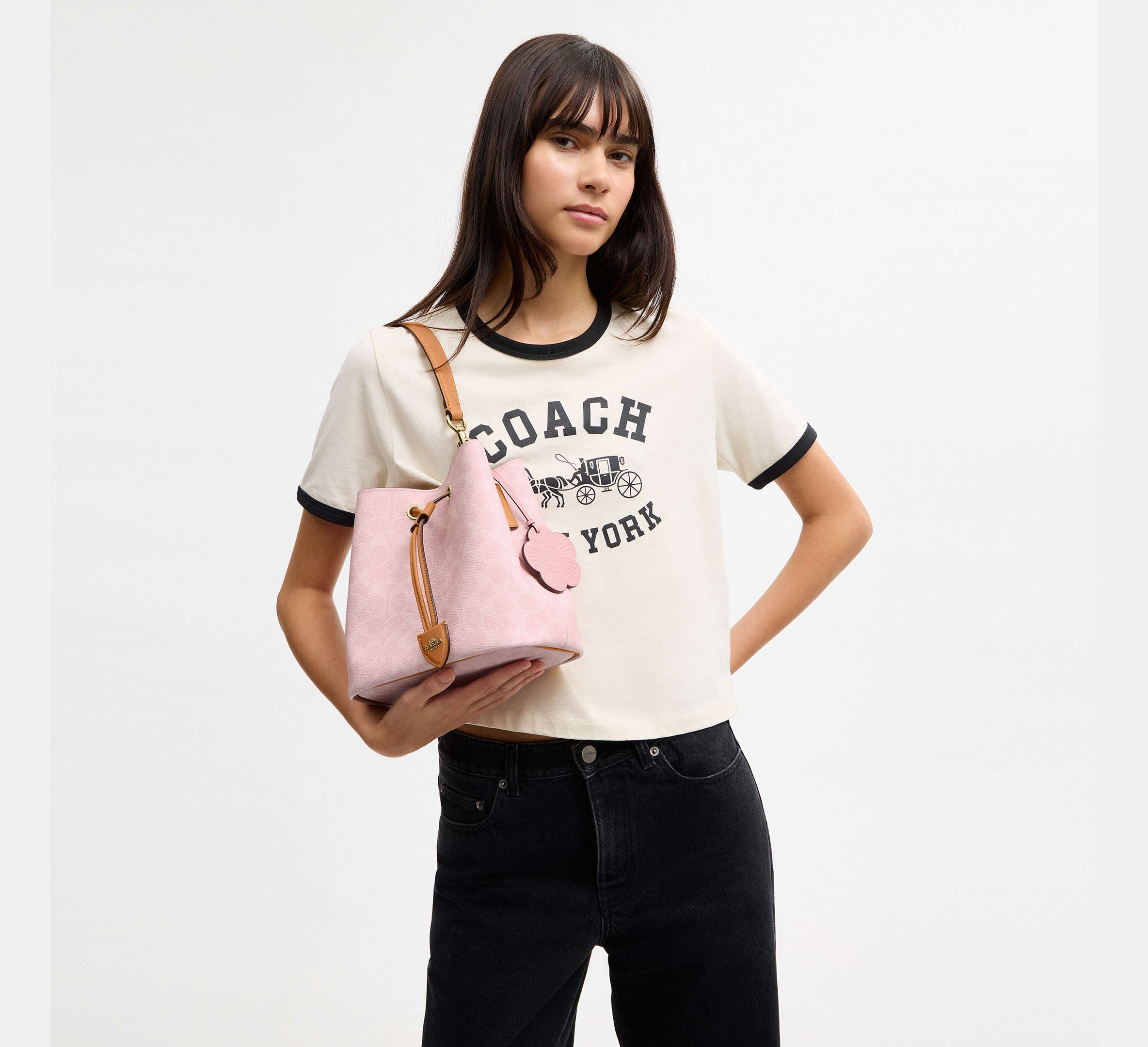 Rowan Bucket Bag In Signature Canvas With Charms