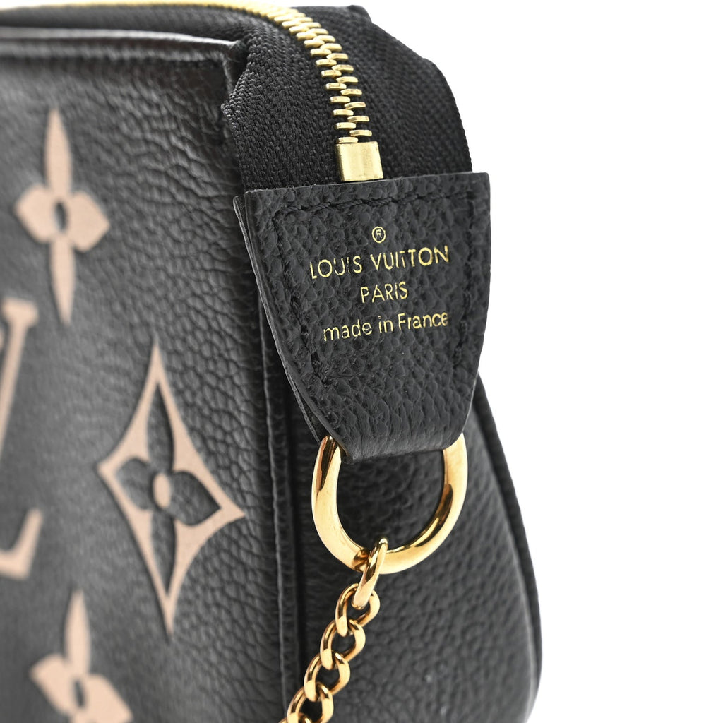 LOUIS VUITTON Empreinte Monogram Giant Mini Pochette Accessories Black
