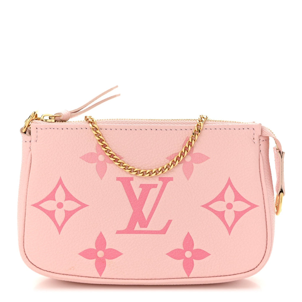 LOUIS VUITTON Empreinte Monogram Giant Mini Pochette Accessories pink