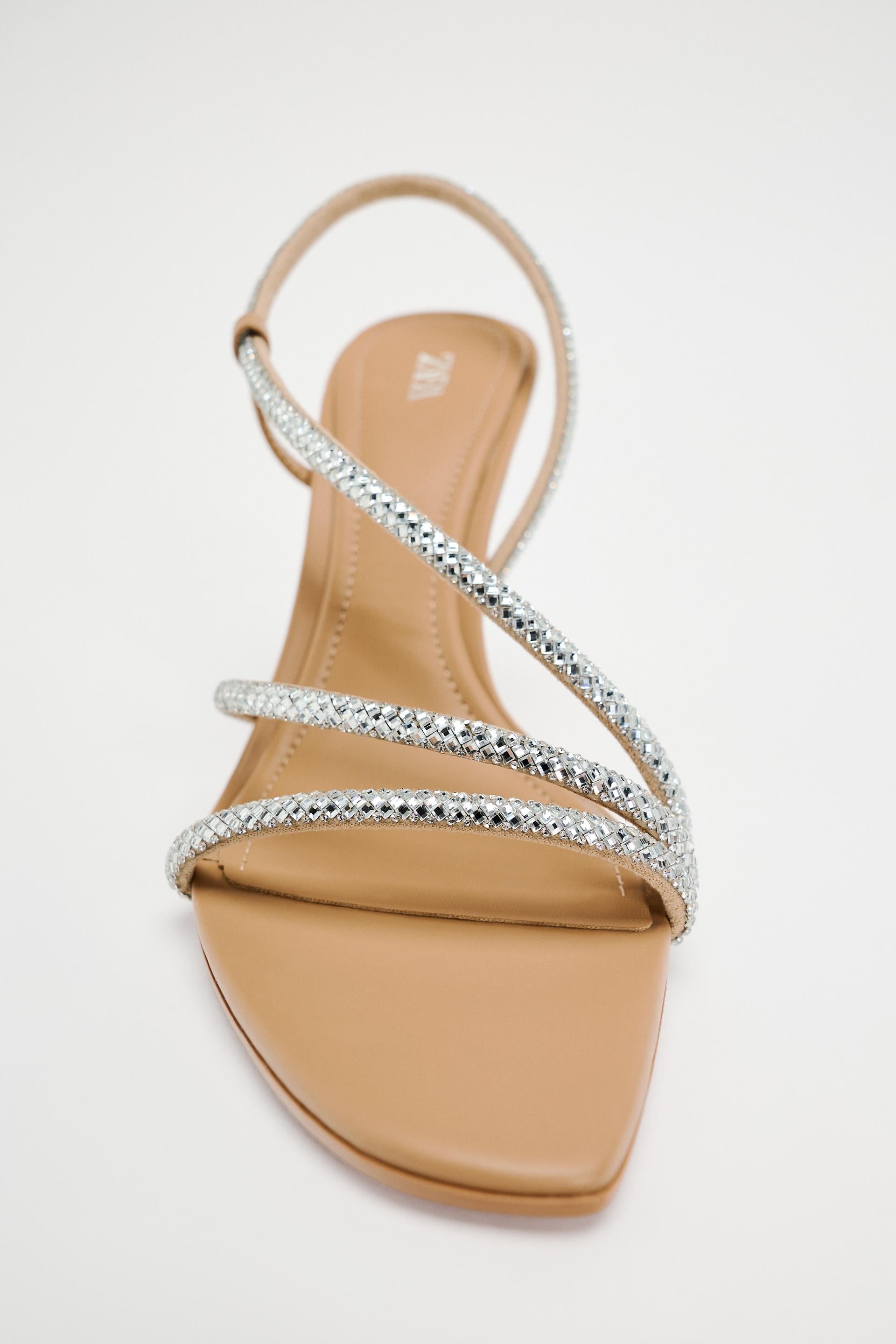 GLITTER STRAP HEEL SANDALS