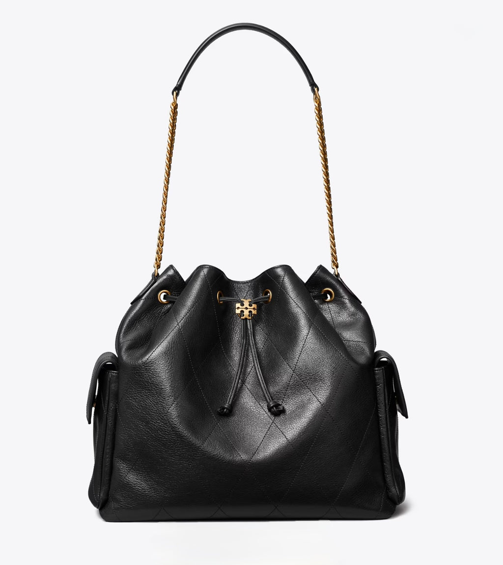 CHARLIE QUILTED DRAWSTRING SHOULDER BAG