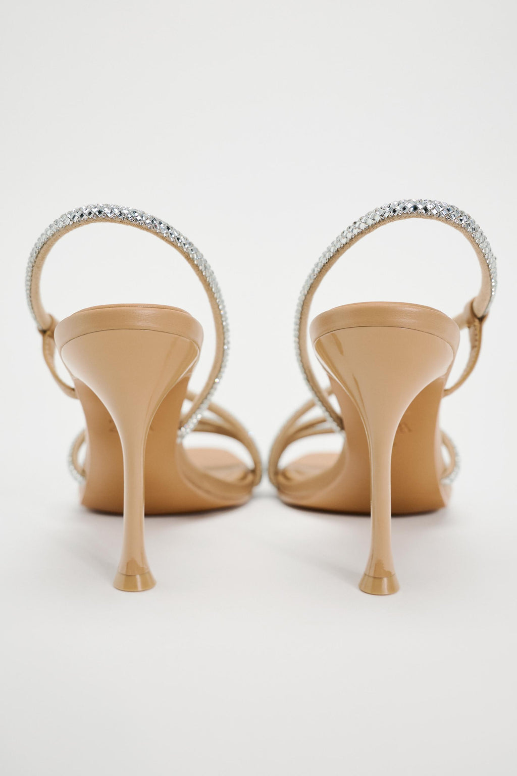 GLITTER STRAP HEEL SANDALS