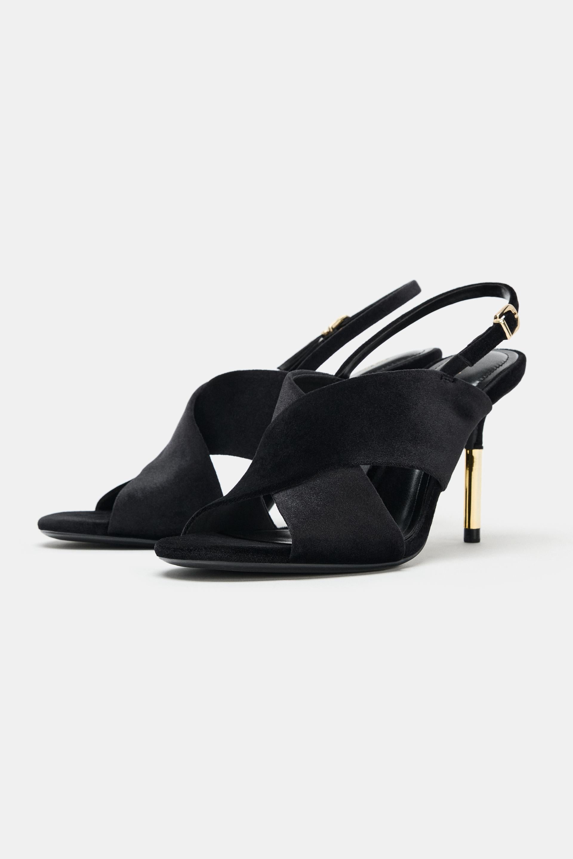 ZARA CROSSOVER HEELED SANDALS