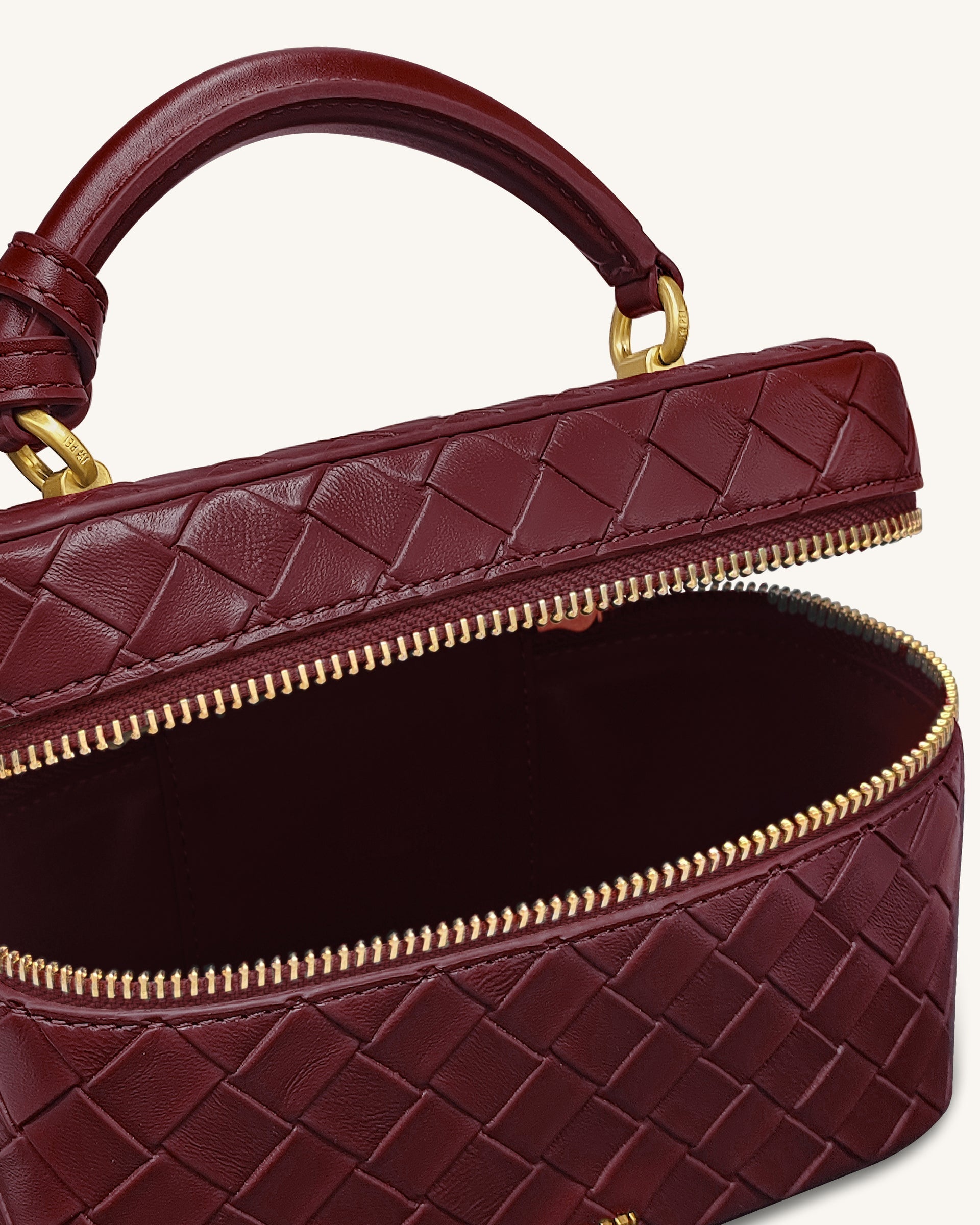Cleo Woven Texture Box Shape Top Handle Bag