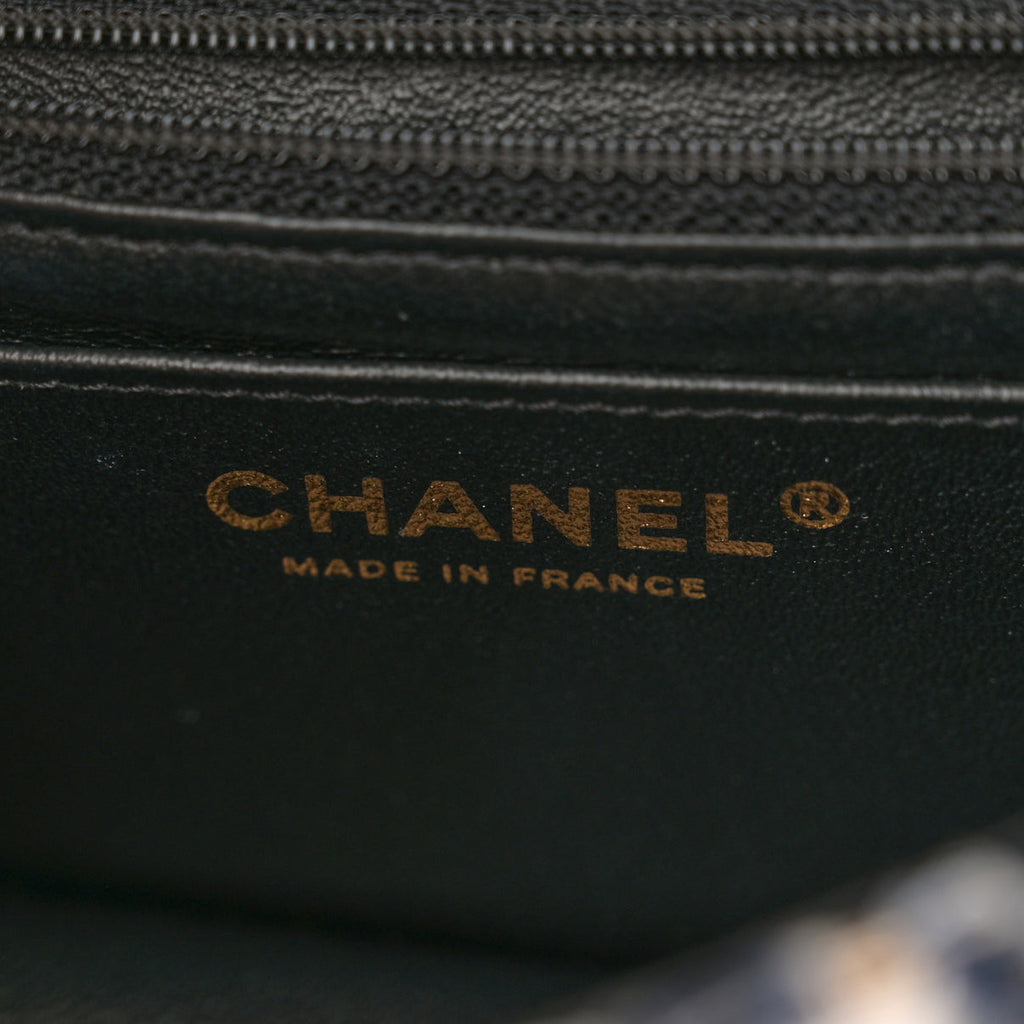 CHANEL Tweed Sequin Quilted Mini Rectangular Flap