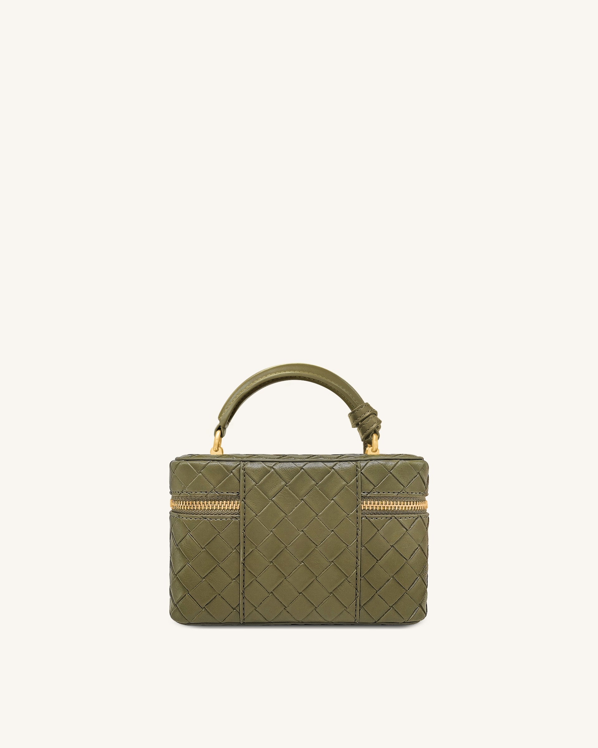 Cleo Woven Texture Box Shape Top Handle Bag