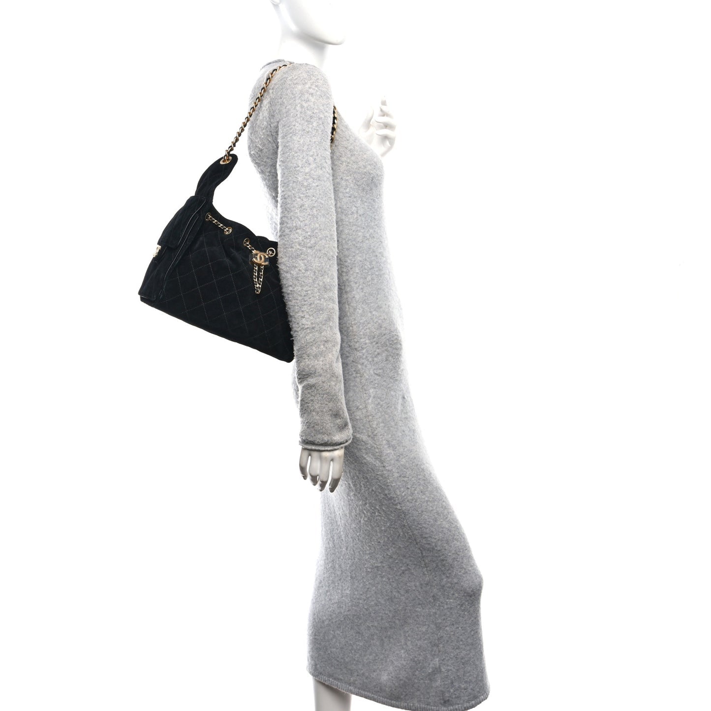 Suede Quilted Small Chanel 25 Handbag