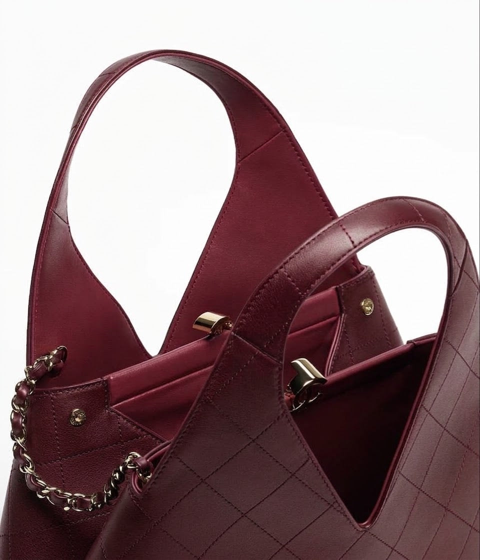 Shopping Bag Calfskin with gold chain