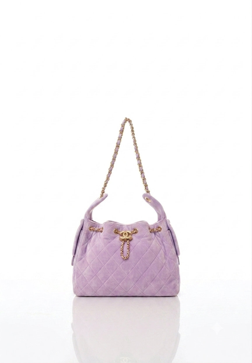 Suede Quilted Small Chanel 25 Handbag