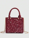 SATIN-EFFECT PEARL HANDBAG