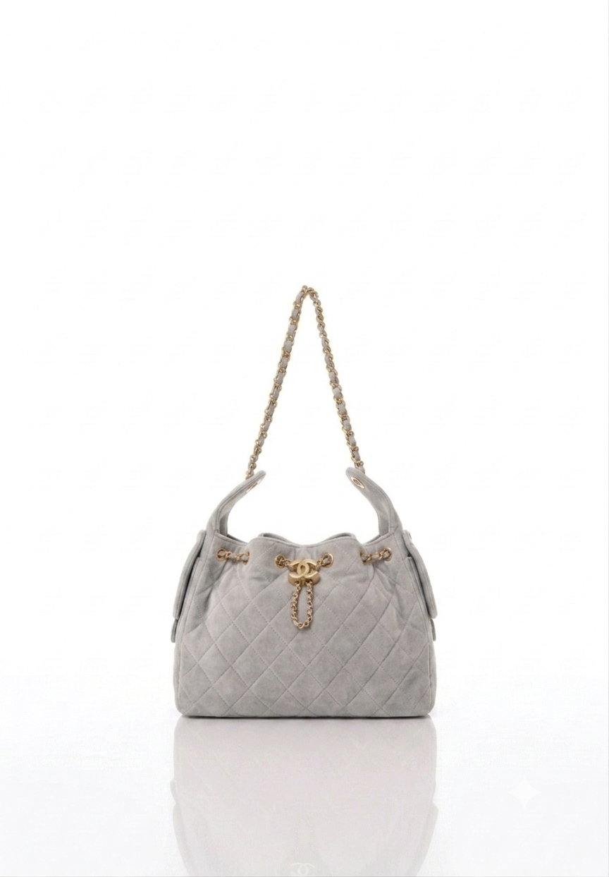 Suede Quilted Small Chanel 25 Handbag
