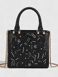 SATIN-EFFECT PEARL HANDBAG
