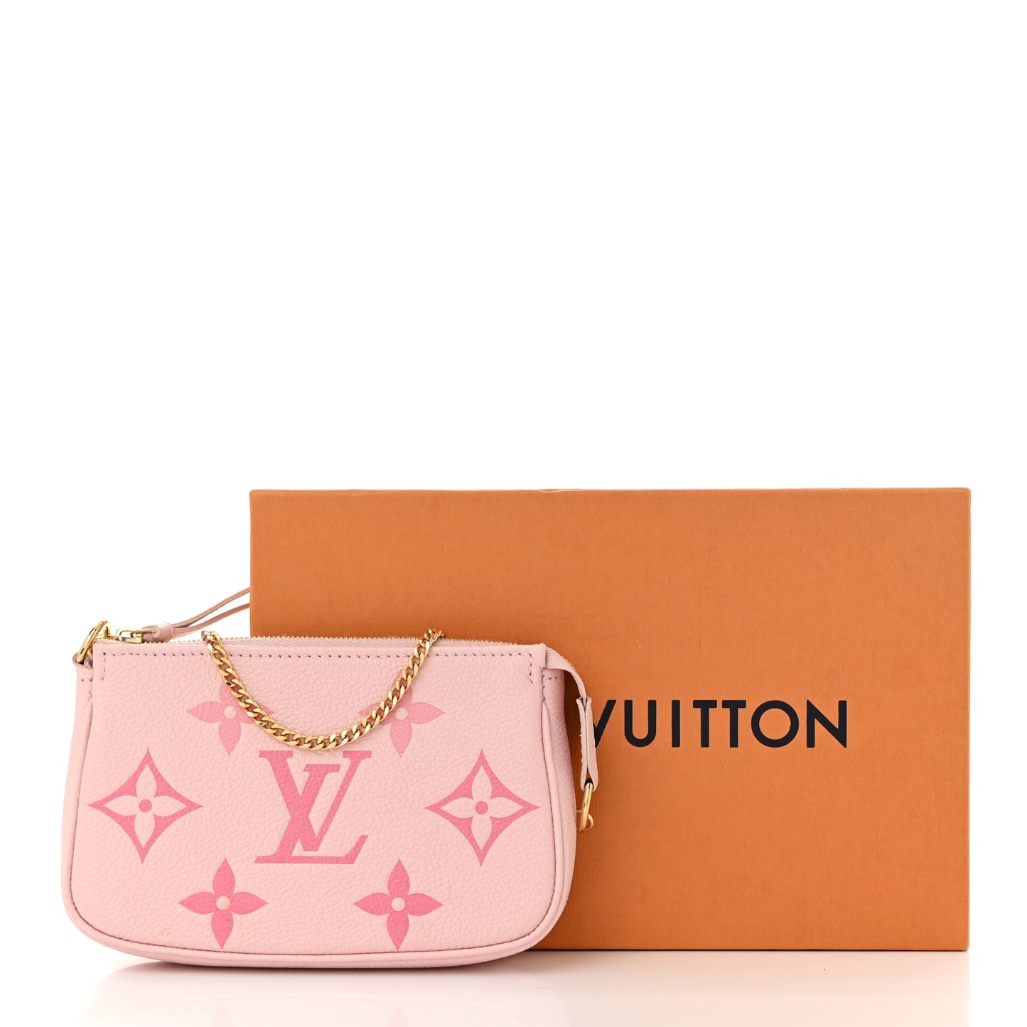 LOUIS VUITTON Empreinte Monogram Giant Mini Pochette Accessories pink