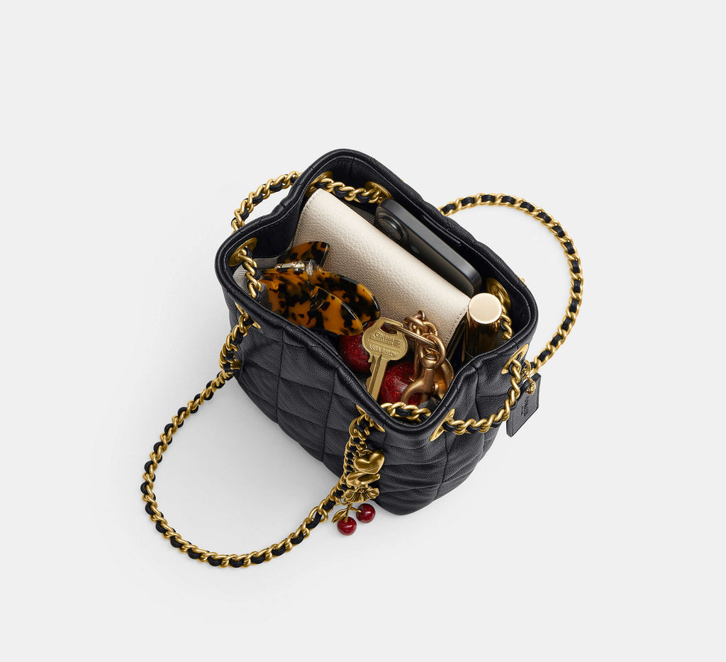 Jade Drawstring Bag With Quilting