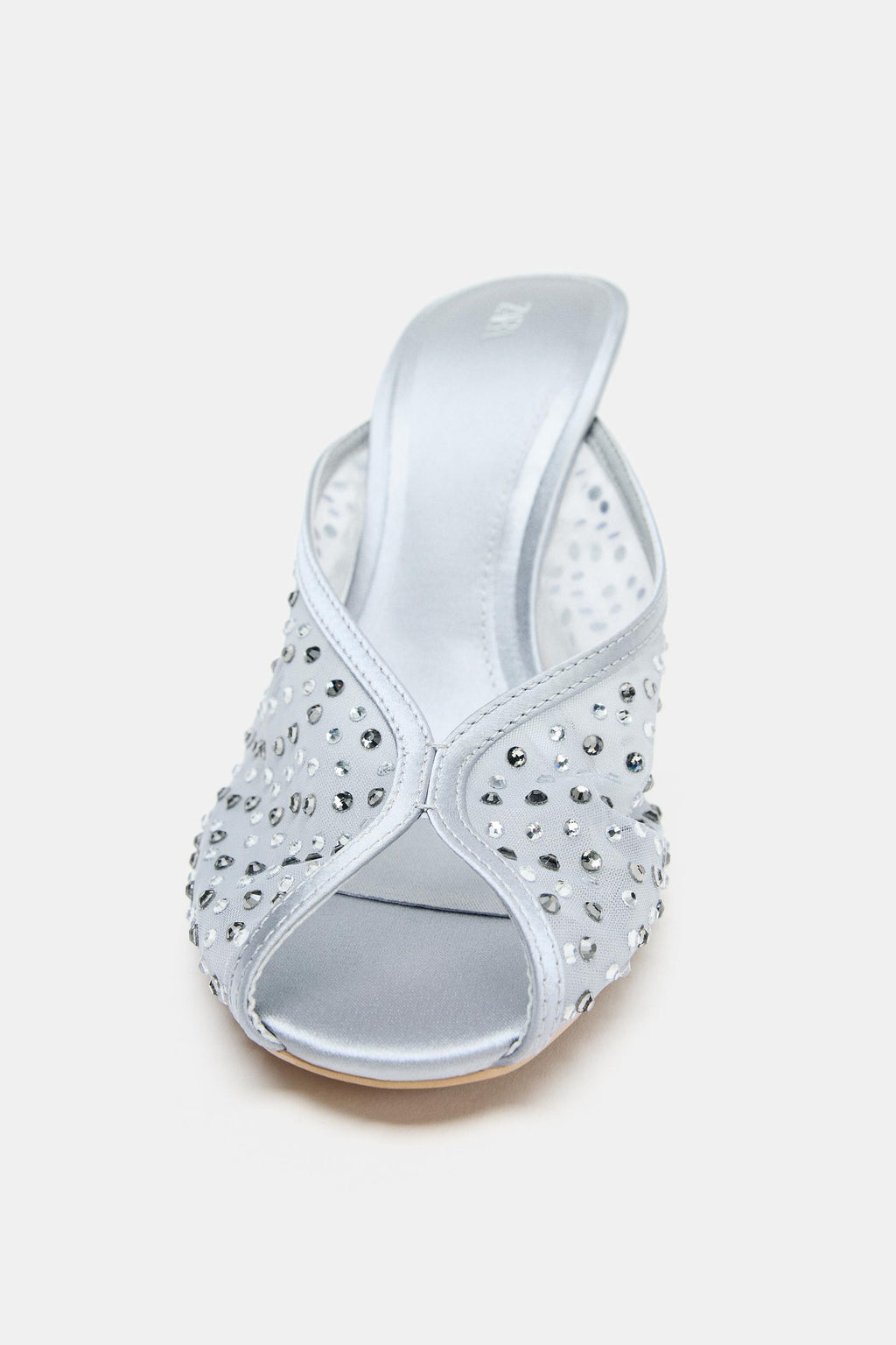 MESH HEEL SANDALS WITH SHINNY DETAIL
