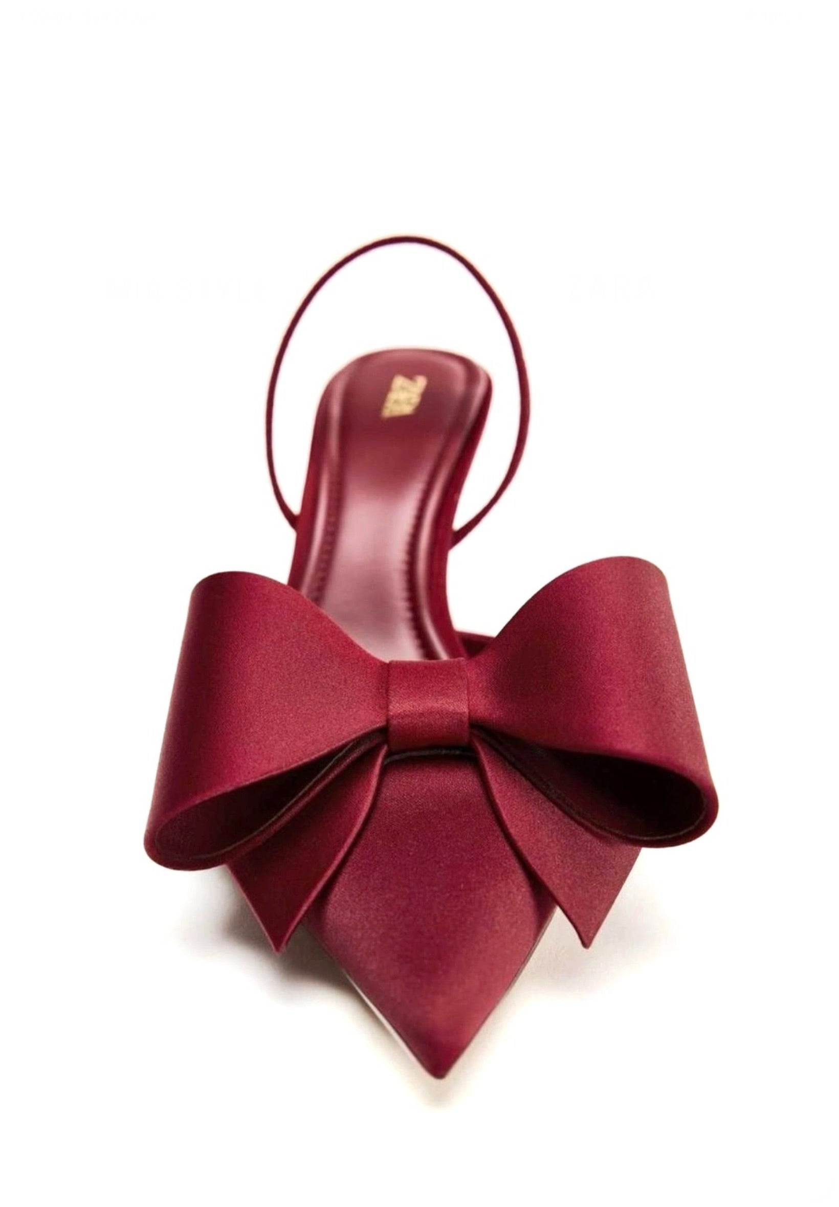 SATIN HEELS SHOES WITH A BOW