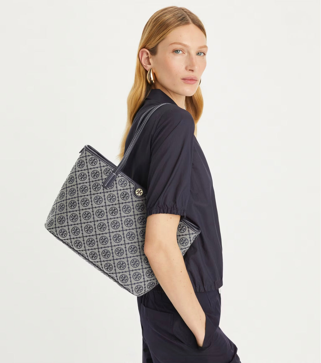 SMALL T MONOGRAM ZIP TOTE
