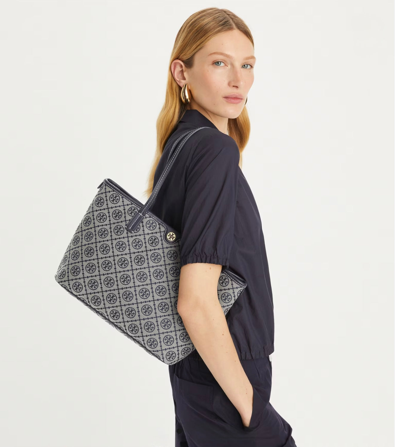 SMALL T MONOGRAM ZIP TOTE