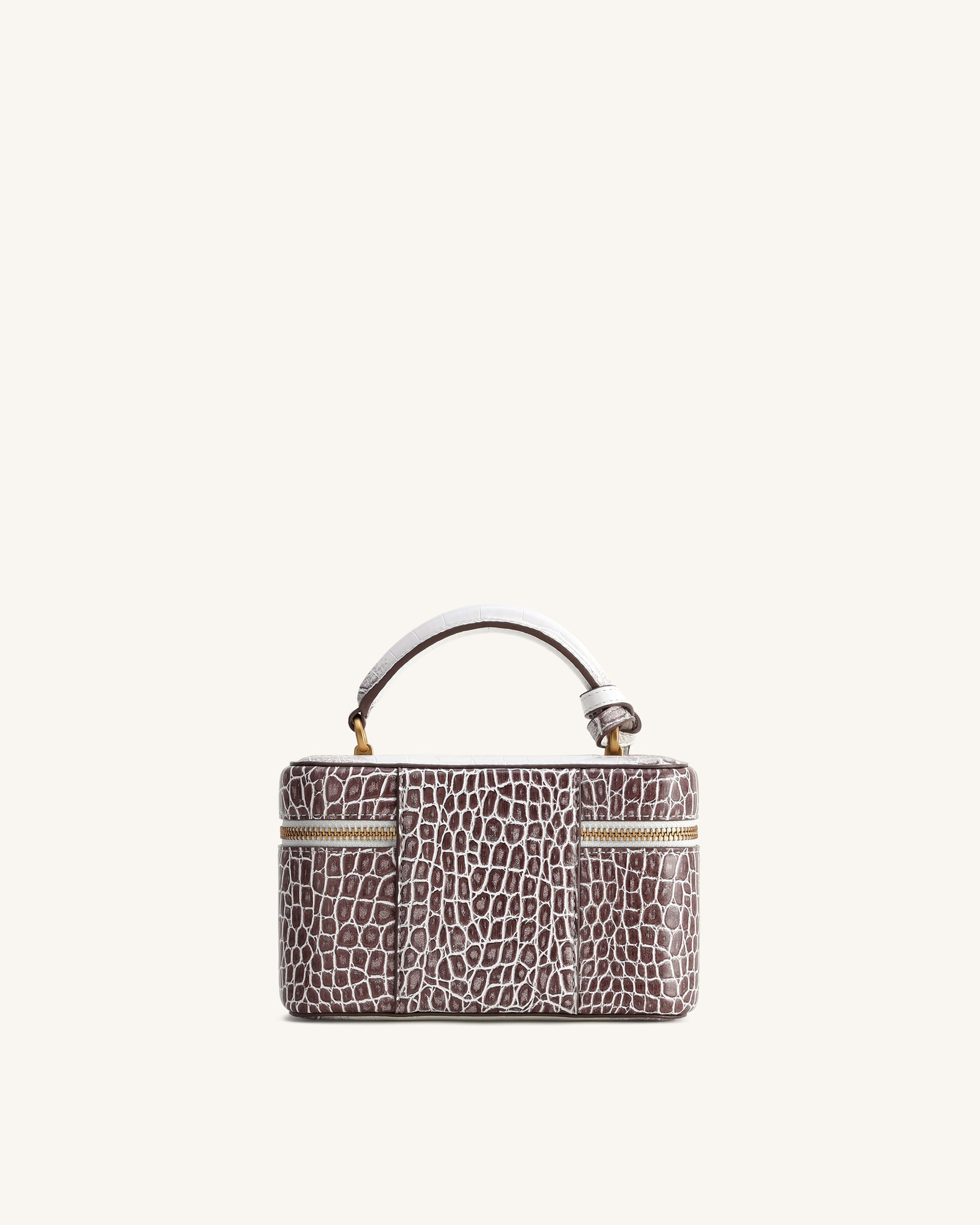 Cleo Woven Texture Box Shape Top Handle Bag