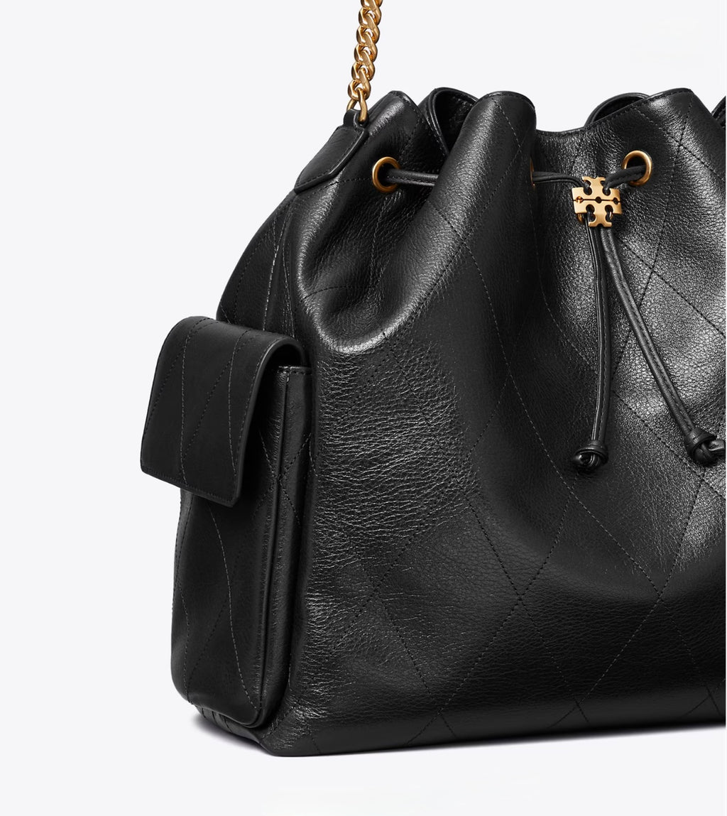 CHARLIE QUILTED DRAWSTRING SHOULDER BAG