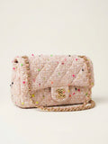 CHANEL Tweed Sequin Quilted Mini Rectangular Flap