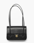 Small flap bag, grained shinny coco
