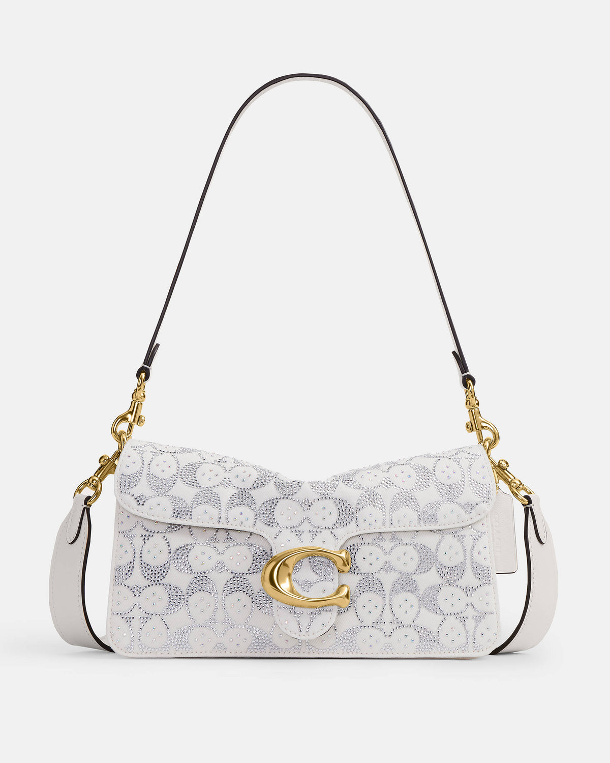 Soft Crystal Signature Denim Tabby Shoulder Bag 26